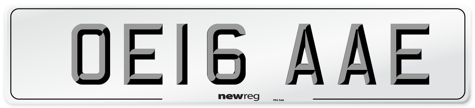 OE16 AAE Number Plate from New Reg